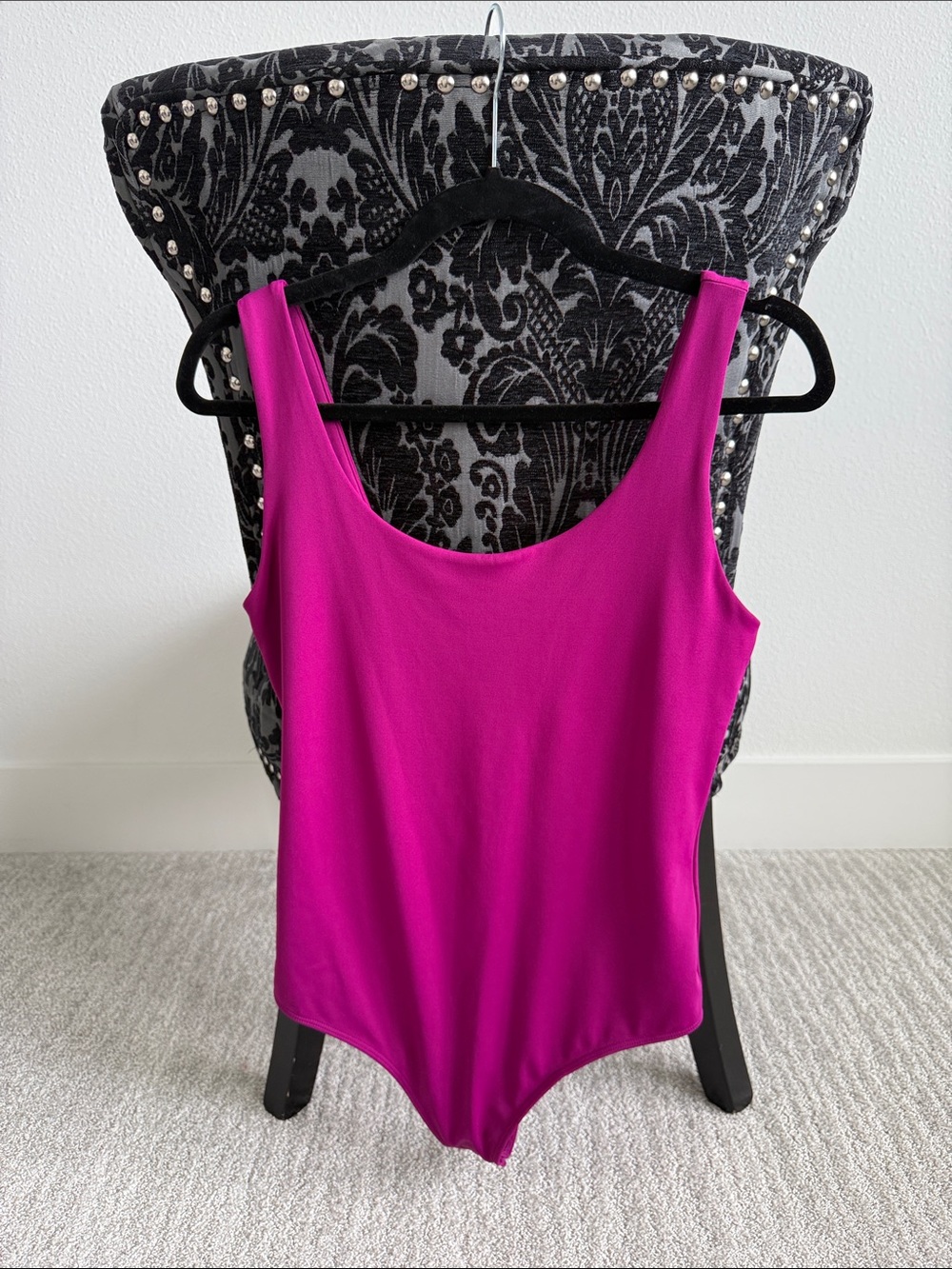 Express Body Contour Fuchsia Scoop Neck Bodysuit